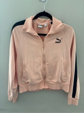 Puma Women Pink Zip-Up Track Jacket Size S